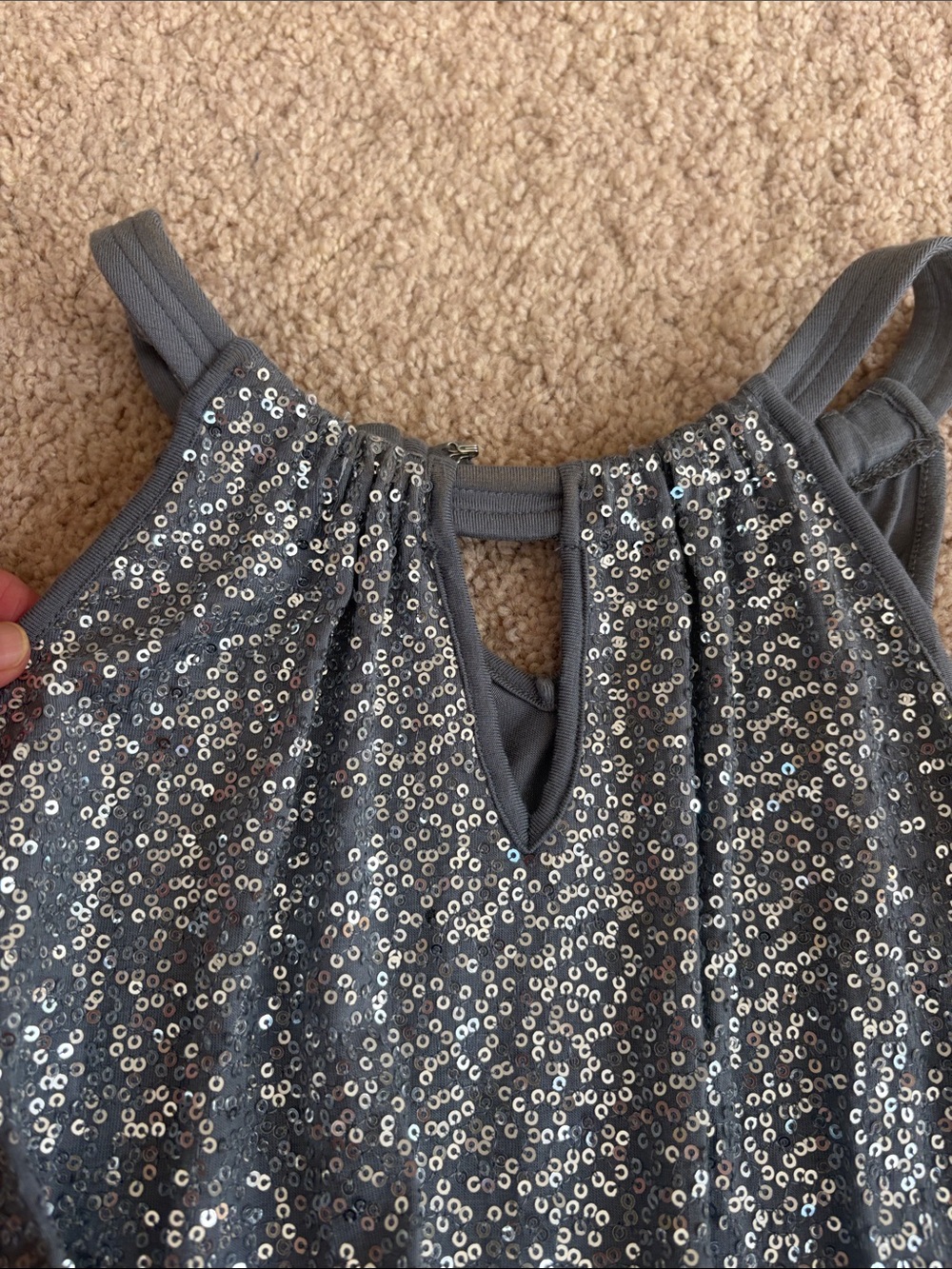 INC International Concepts Silver Sequin Halter Camisole